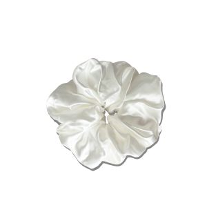 Silk Scrunchie - Oversized - Ivory White